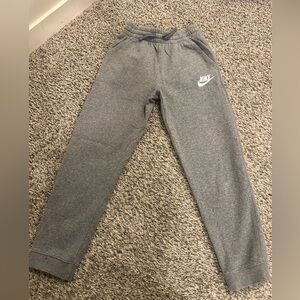 Nike Gray Kids Sweat Joggers with White Swoosh
